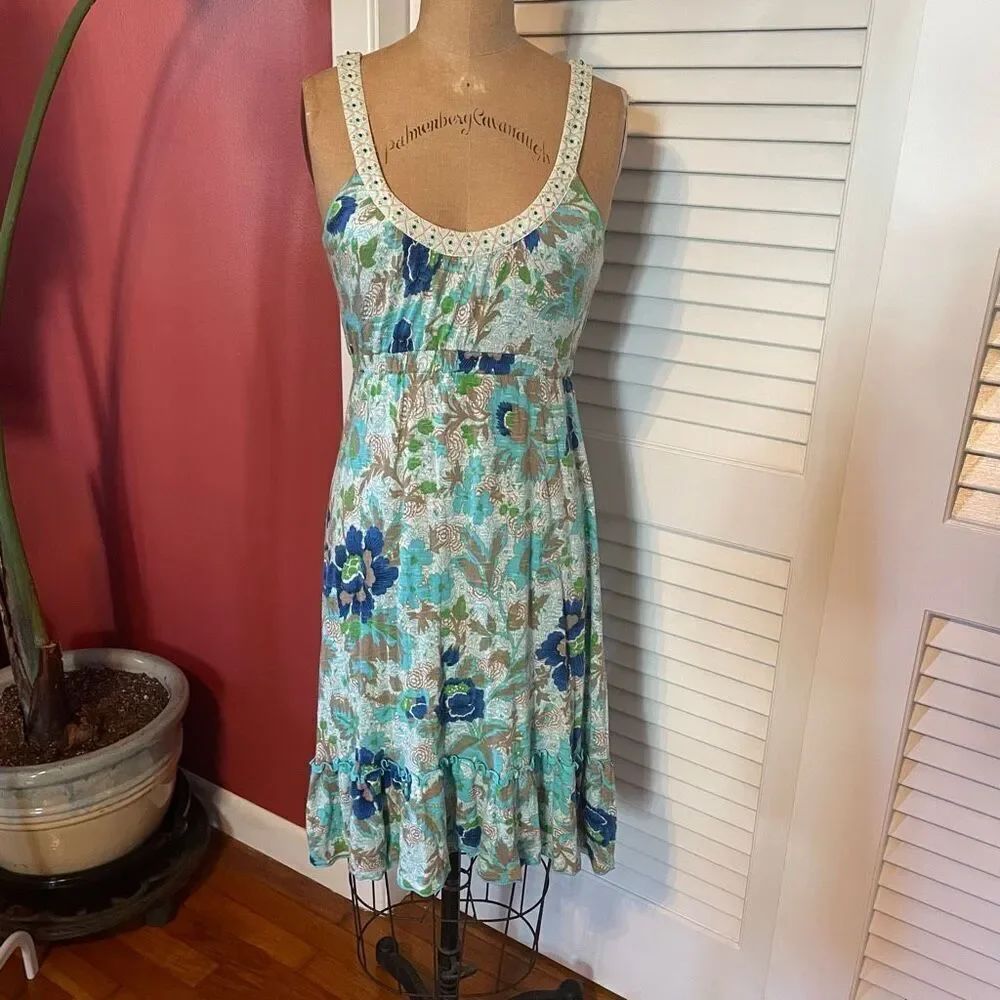 cotton dress plus size women Lucia Mini in Blue | 4X low hem line and Breakfast at Tiffany's Baby Size (IT):38 OVERSTOCK